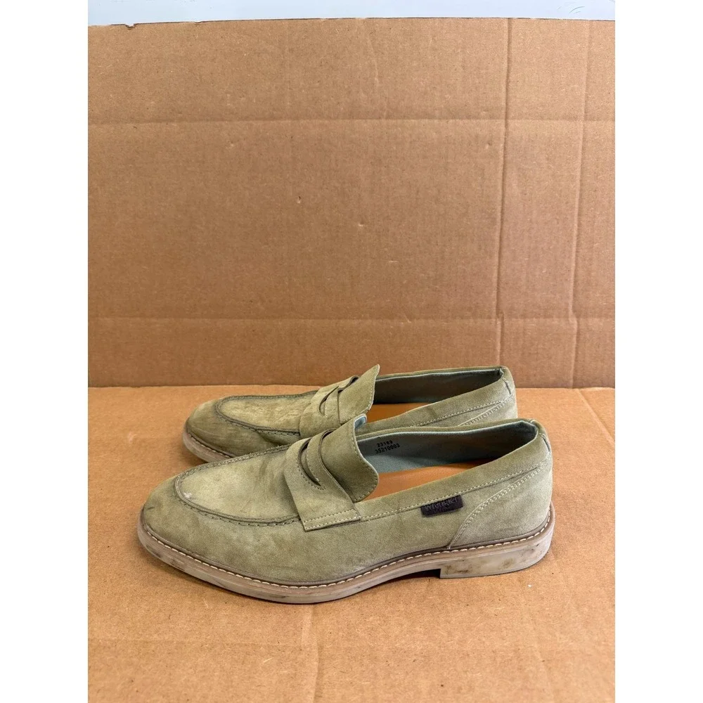 Wrangler Suede Slip On Penny Loafers Olive Green Mens Size 10.5 US / 44 EU